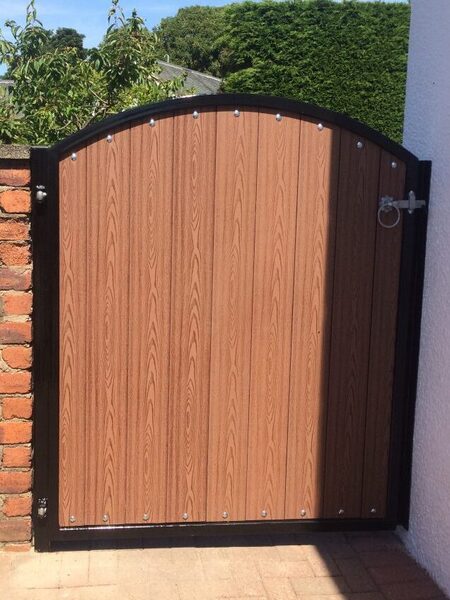 Gate-with-galvanised-and-painted-frame-and-brown-composite-boards