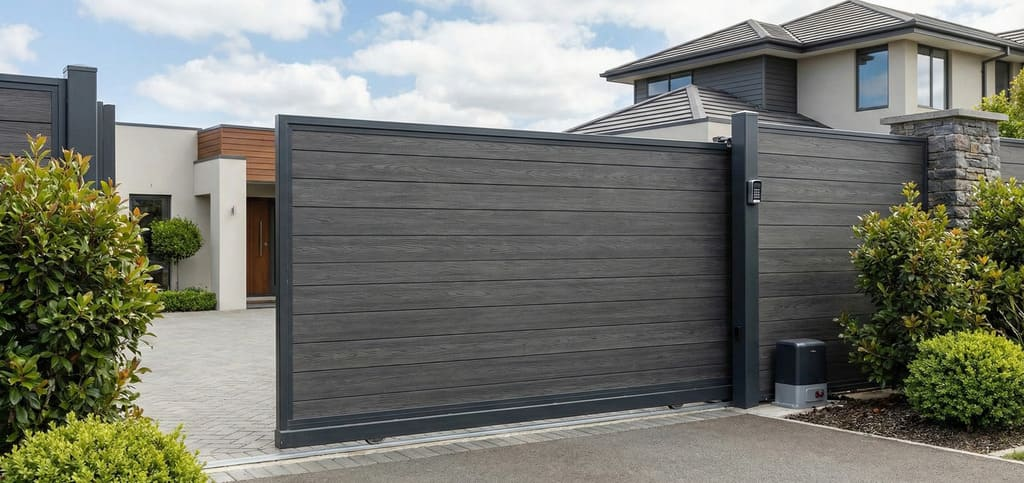 Automated Composite Driveway Gate Los Angeles