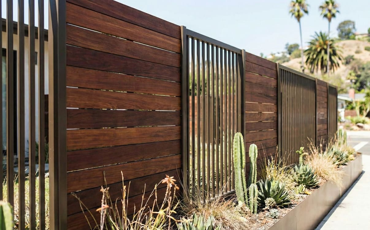 Custom Metal and Wood Fence