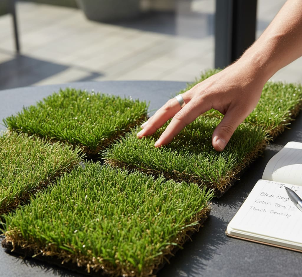 Choosing-the-best-artificial-grass-Anaheim-from-different-material-samples