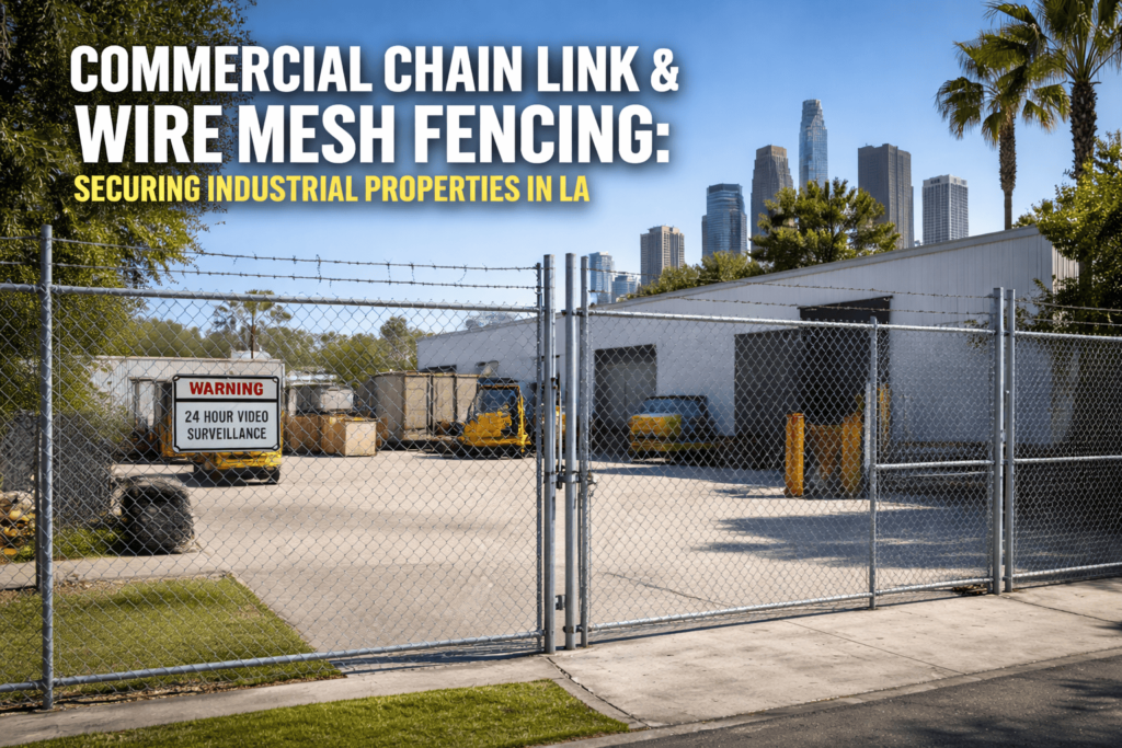 Industrial property secured by chain link fence (1)