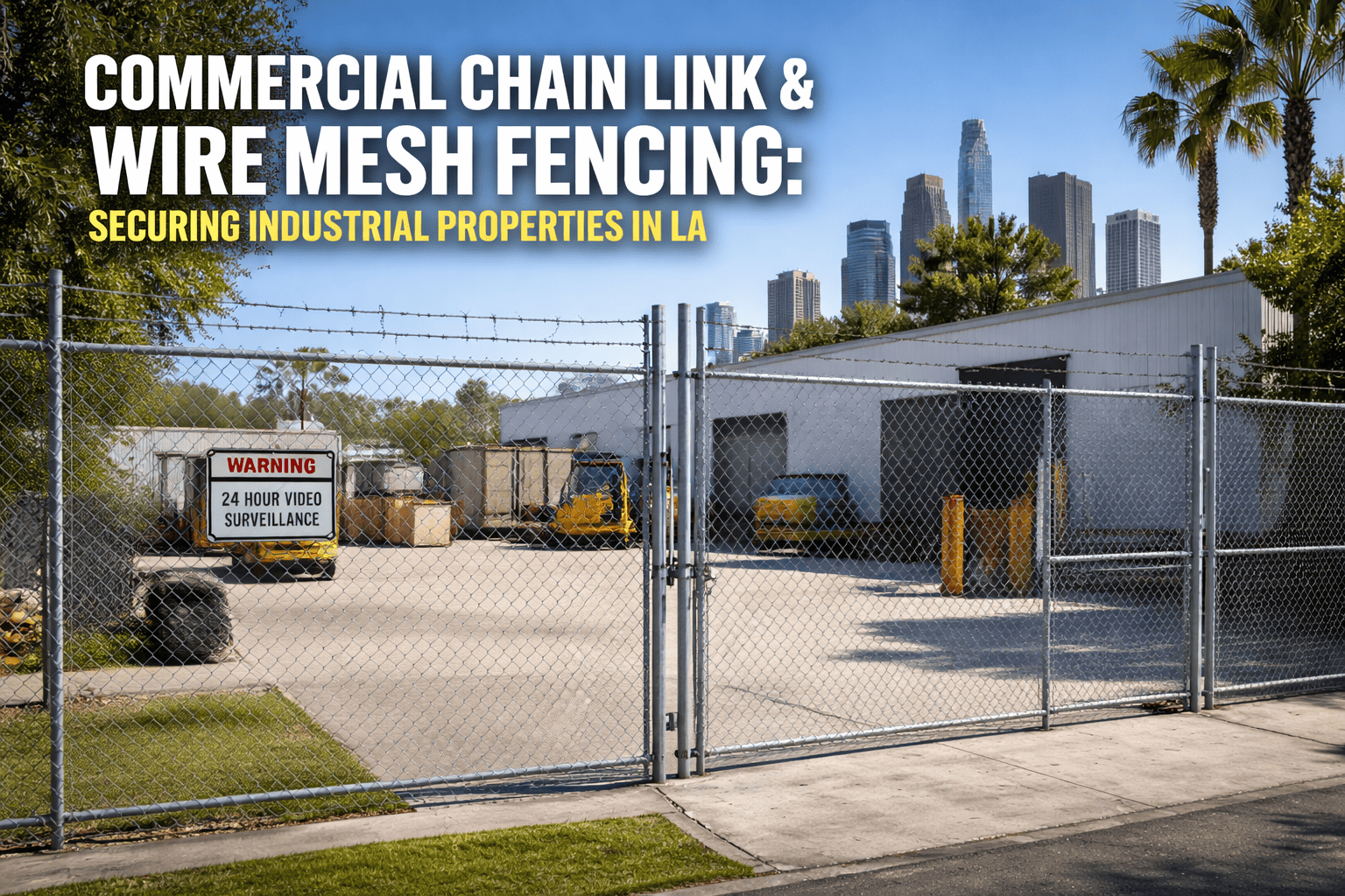 Industrial property secured by chain link fence (1)